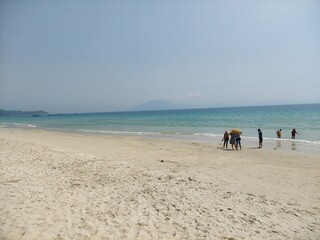 walking on the beach