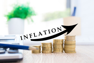 inflation economic concept background - obrazy, fototapety, plakaty