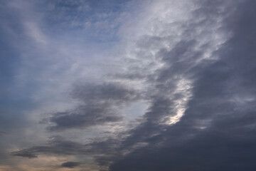 Evening clouds on a sky in Warsaw, Poland