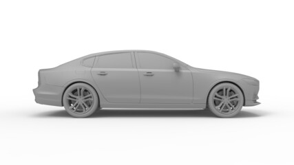 Obraz na płótnie Canvas 3D rendering of a passenger car sedan. Consumer transportation vehicle isolated, computer generated concept model.