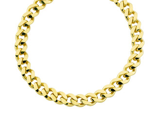 Gold jewelry. Gold necklace isolated - obrazy, fototapety, plakaty