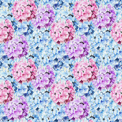 Pink and blue hydrangea pattern