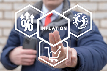 Inflation financial crisis concept. Inflationary processes in the economy.