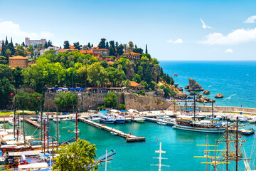 Harbor in Antalya old town or Kaleici in Turkey