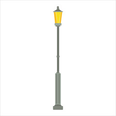 Street lamp on a metal stand. Environment. Element of the urban environment. Vector illustration isolated on white background
