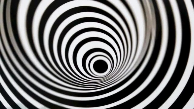 Hypnotic spiral circle. Optical illusion. Psychedelic spinning .