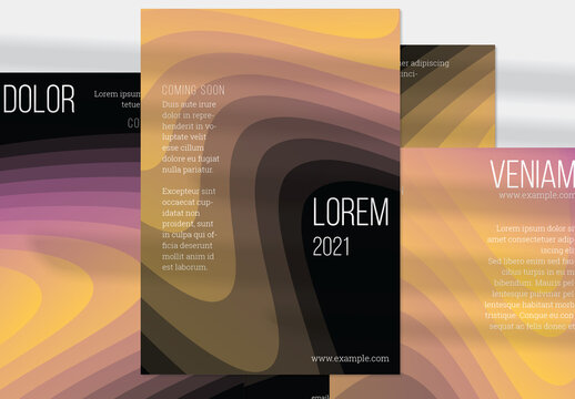 Social Media Post Layout with Futuristic Wavy Cloudy Gradient Shape