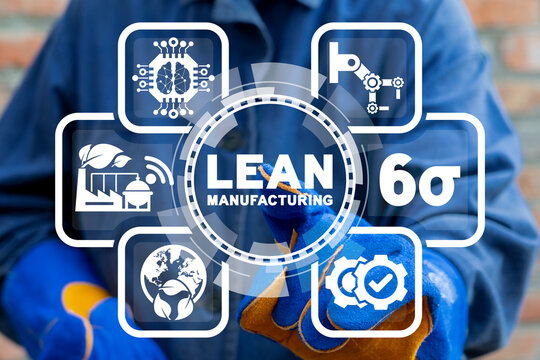 Concept of lean manufacturing industry 4.0 technology integration. Modern lean manufacturing engineering development strategy.