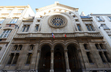 Obraz premium Buffault synagogue, Paris. France. It is located in Faubourg Montmartre quarter.