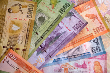 Sri Lankan Banknotes background. High-quality photo