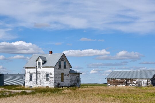 an old abandoned farm yard on the prairie