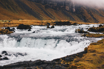 Waterfall in Iceland  - obrazy, fototapety, plakaty