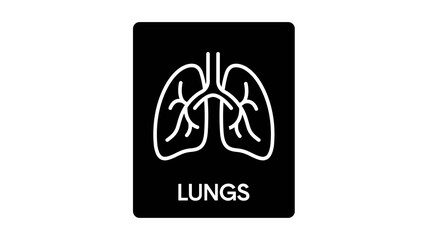 Lungs Icon. Vector editable linear simple illustration of lungs