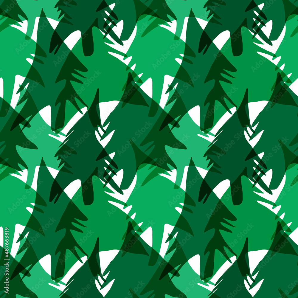 Aufkleber minimalistic seamless pattern with hand drawn fir trees. stylish modern pattern with forest. vector 