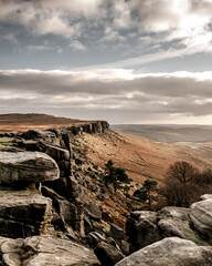 View along Stanage Edge Derbyshire