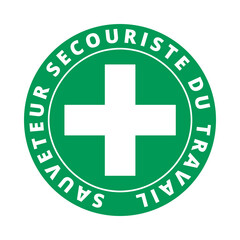 Symbole SST sauveteur secouriste du travail - obrazy, fototapety, plakaty