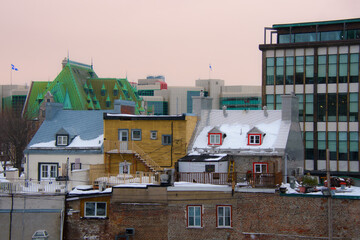 View of the architecture of the pretty old town of Quebec, a UNESCO heritage site