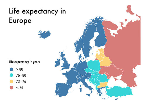 Map Of Life Expectancy In Europe Per Country