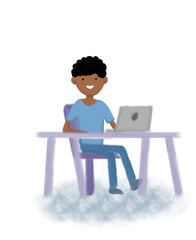 person working on laptop