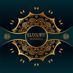 Luxury mandala background with golden gradient. Vector mandala template for wedding, decoration invitation, cards, cover, brochure, flyer,
