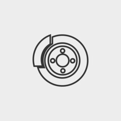 Brake vector icon illustration sign