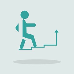 Climbing stairs vector icon illustration sign