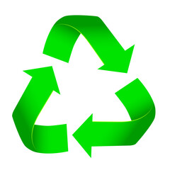 Obraz premium Vector Green Shining Recycling Codes Sign, Isolated on White