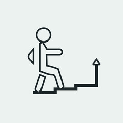 Climbing stairs vector icon illustration sign