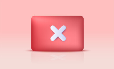 Obraz premium 3d Icon cancel, close, reject isolated. Vector illustration