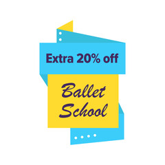 Ballet school emblem, extra sale offer sticker