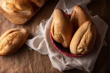 Bolillo. Traditional mexican bakery. White bread commonly used to accompany food and to prepare...