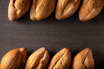 Bolillos. Traditional mexican bakery. White bread commonly used to accompany food and to prepare Mexican sandwiches called Tortas.