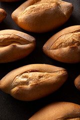 Bolillo. Traditional mexican bakery. White bread commonly used to accompany food and to prepare Mexican sandwiches called Tortas.