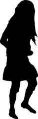 Silhouette de femme à l'extérieur. Vecteur noir fond transparent