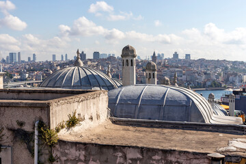 Cityscape from  Suleymaniye Mosque to city of Istanbul, Turkey