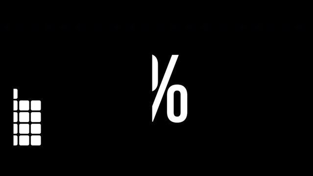 48 percent infographic diagram, forty-eight percentage square rectangle 4K animation. Flat design chart icon for finance and statistics.