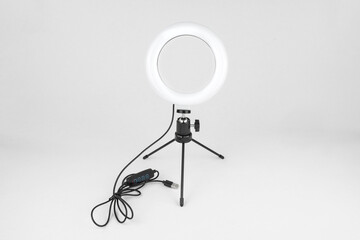 Close-up of a light ring for blogging, selfie or portrait photo