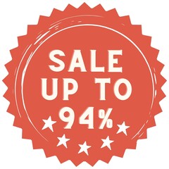 94% discount red sticker to use in your shop/restaurant or anything you want to sell.