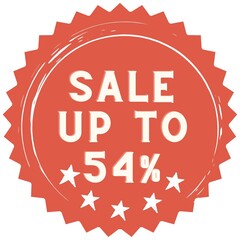 54% discount red sticker to use in your shop/restaurant or anything you want to sell.