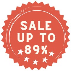 89% discount red sticker to use in your shop/restaurant or anything you want to sell.