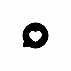 Love, Heart Icon Sign Symbol in Speech Bubble