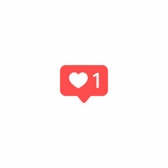 Love, Like, Heart Icon Vector in Speech Bubbles