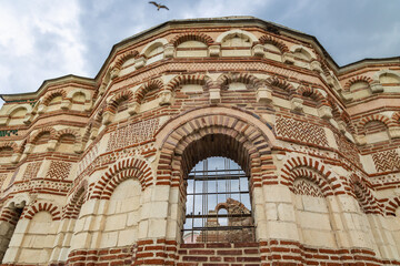 Fototapeta na wymiar Ruins of St John Aliturgetos church in Old Town of Nesebar city in Bulgaria