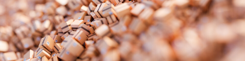 Infinite shipping cartons, logistics and industry concepts, 3d rendering