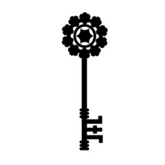 Obraz premium Vintage key. Old design. Drawing engraving. Retro illustration for decorative design. Vector illustration. stock image. 