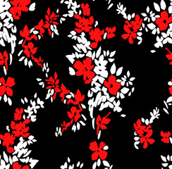 Seamless flowers pattern, modern floral design, textile design.