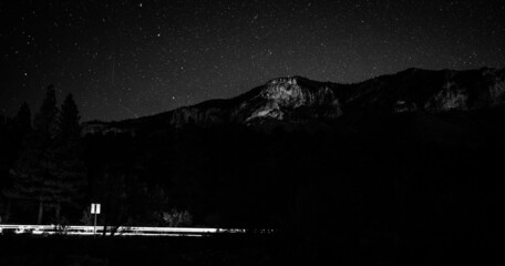 A starry night on Mt Charleston during a clear summer's night. 