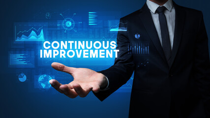 Hand of Businessman holding motivational message