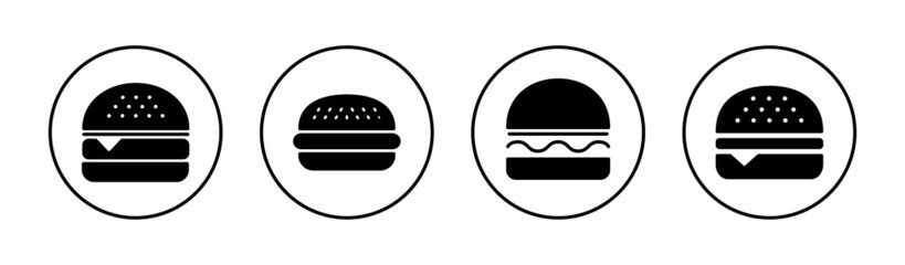Burger icons set. burger sign and symbol. hamburger