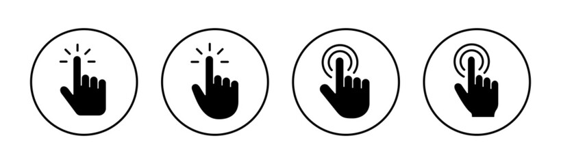 Hand cursor icons set. cursor sign and symbol. hand cursor icon clik